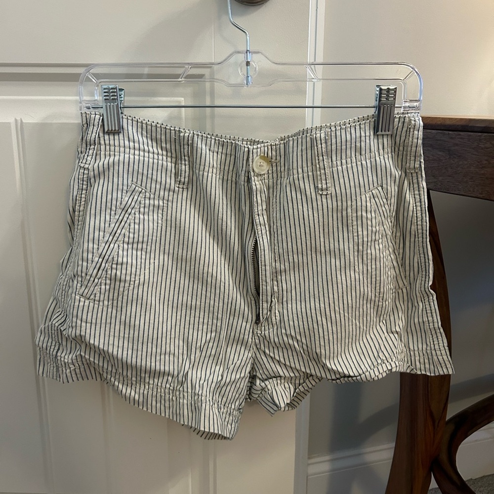 American Eagle Blue/White Striped Shorts